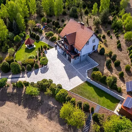 Dom Na Wzgorzu Z Widokiem Na Jezioro Z Balia I Sauna